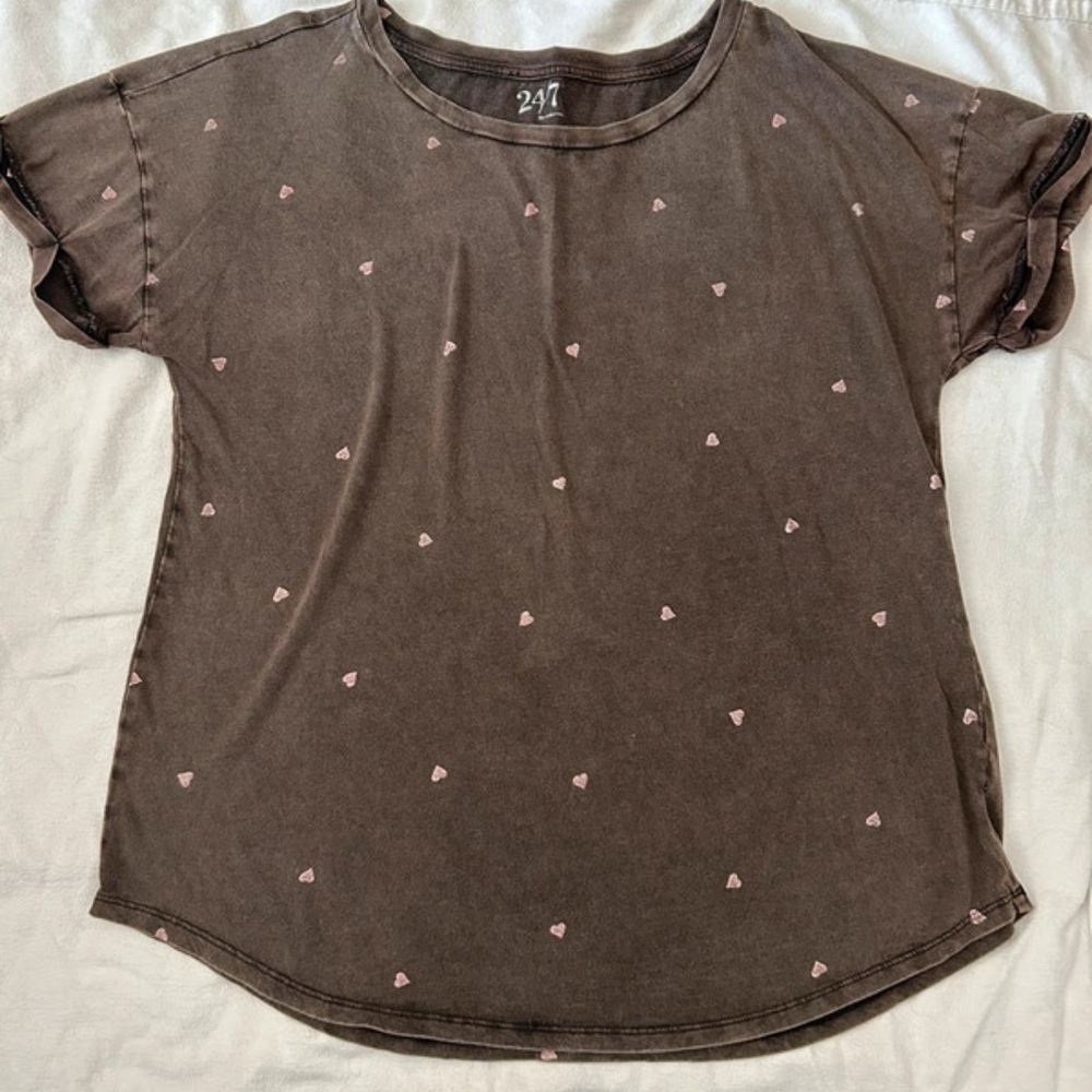 Maurices Brown Hearts T-Shirt